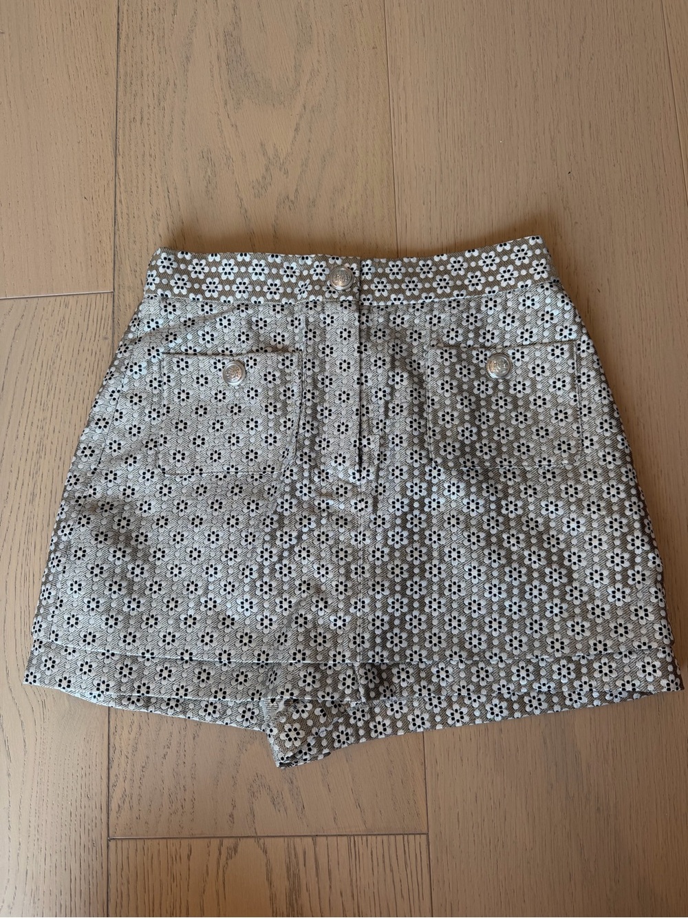 Maje Ivane Floral Jacquard Skort